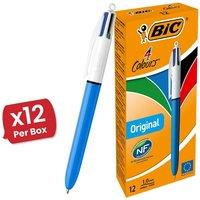 Bic 4-Colours Original Medium Ballpoint Pen 1.0mm Tip - Pack of 12