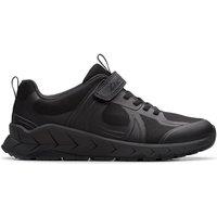 Clarks Selva Edge Kid Black Trainers, Riptape, School Shoes | Size: 7.5-Standard Fit