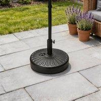 Home Source Basque Umbrella Parasol Base Stand Water Sand Plastic Sun Shade Garden in Black