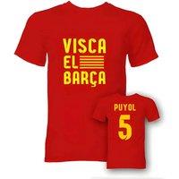 FC Barcelona Carles Puyol Visca El Barca Hero TShirt in Red | Size: Small
