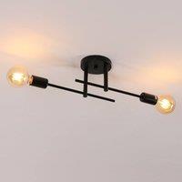 COMELY 2-Light Sputnik Black Ceiling Lights, Adjustable E27 Chandelier