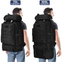 SPETLEK Hiking Camping Backpack Extra Large Molle Rucksack Outdoor Bag in Black