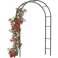 SPETLEK 2.4m Metal Garden Arch Trellis Tubular Frame Climbing Arch in Dark Green