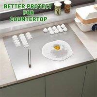 Havendro Stainless Steel Cutting Chopping Board Kitchen Worktop in Silver | Size: 0.6m2