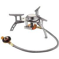 Kelvenix Portable Compact Gas-Burner, Outdoor Cooking Camping Cook Stove in Metallic Silver