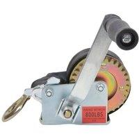 SPETLEK Heavy Duty Hand Winch 800 lbs 6m Polyester Strap for Boat in Silver