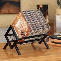 SPETLEK Metal Record Holder 80-100 LP Vinyl Storage Organizer Black