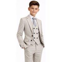 Vivaki Boy's 5 Piece Taupe Suit in Beige | Size: 12-18 m