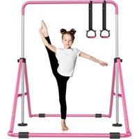 VOGREX Expandable Gymnastics Bars, Horizontal Training Bar For Kids Home Gym in Pink