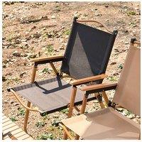 Living and Home Portable Folding Camping Chair with Armrests in Black