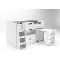 Kidsaw Mid Sleeper Desk Cupboard in White | Size: Single