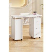 SHEONLY White Manicure Table with Dust Collector