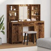 Berkfield Home Dressing Table Set Set of 3 Old Wood Engineered wood in Brown