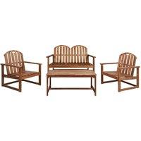 Berkfield Home 4 Piece Outdoor Lounge Set Solid Acacia Wood in Brown