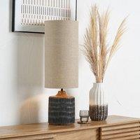 Ruma Antique Black Wash Mango Wood Table Lamp