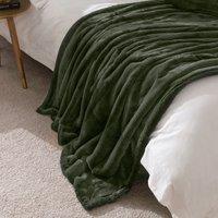 Paoletti Empress Faux Fur Throw in Green | Size: 140 cm x 200 cm