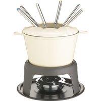 MasterClass Cast Iron Enamelled Cream Fondue Set