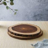 Artesa Set of 2 Rustic Large 35cm Wooden Serving Boards in Brown