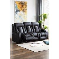 More4Homes Caesar 3 Seater Electric High Back Bonded Leather Recliner Sofa in Black