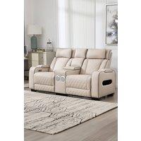 More4Homes Capri Electric Recliner 2 Seater Sofa w Bluetooth speakers & Charging in Beige