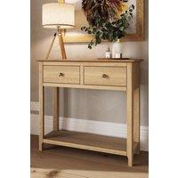 FWStyle 2 Drawer Console Table Natural Oak Large in Brown
