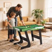 SPORTNOW 104cm Folding Mini Pool Table Set with Cues, Balls, Chalk, Triangle, Brush in Green