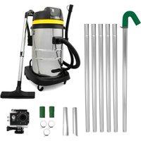 Monstershop 50L Wet & Dry Vacuum, Gutter Vacuum Poles & Camera in Silver