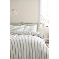 Bianca 'Hampton Stripe' 200 Thread Count Cotton Reversible Duvet Cover Set in Green | Size: King
