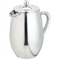 La Cafetiere Stainless Steel 8 Cup Cafetiere, 1L Double Walled Insulated French Press in Silver