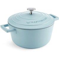 MasterClass Sky Blue Cast Aluminium Casserole Dish, 2.5L in Light Blue