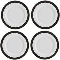 Mikasa Luxe Deco 4-Piece China Dinner Plate Set, 27.5cm in White