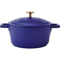 MasterClass Cast Aluminium Electric Blue Casserole Dish, 20cm, 2.5 Litre, Gift Boxed