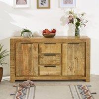 IH Design Bratton Mango Wooden Large Sideboard 2 Door & 3 Drawer in Brown