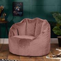 icon Sirena Scallop Chair Bean Bag Velvet Bean Bags in Light Pink