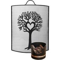Dibor Black & Nickel Coal, Log, Kindling Bucket with Tree Fireguard