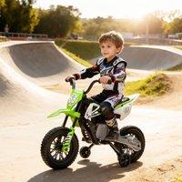 AIYAPLAY 12V Electric Motorbike w/ Twist Grip Throttle for Ages 3-6 Years, Music in Green