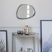 Agenzia 14 Modern Small Black Pebble Metal Wall Mirror 28 x 36cm | Size: 28 x 36 cm