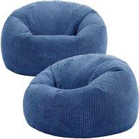 icon Kingston Classic Beanbag, Corduroy 2 Pack in Blue | Size: Medium