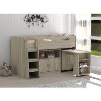 Kidsaw Mid Sleeper Desk Cupboard 02 OAK in Light Oak | Size: Single