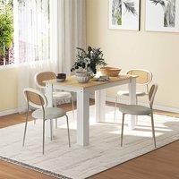 HOMCOM Dining Table for 4-6 People, Wood Effect Tabletop in Natural | Size: 120 cm x 70 cm
