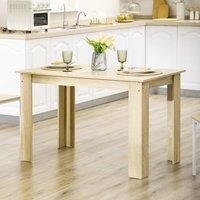 HOMCOM Dining Table for 4-6 People, Wood Effect Tabletop in Light Oak | Size: 120 cm x 70 cm
