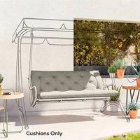OUTSUNNY Garden Bench Cushion, Seat Pad with Ties in Light Grey