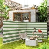 OUTSUNNY Camping Windbreak Portable Wind Blocker Privacy Wall in Green