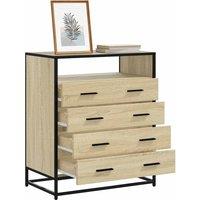 Berkfield Home Drawer Cabinet Sonoma Oak 70x41x83.5 cm Engineered Wood in Brown