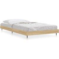 Berkfield Home Bed Frame Sonoma Oak 100x200 cm Engineered Wood in Brown