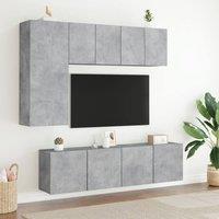 Berkfield Home Versatile 5 Piece TV Wall Units Concrete Grey Engineered Wood