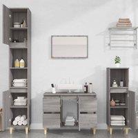 Berkfield Home Sink Cabinet Grey Sonoma 80x33x60 cm Engineered Wood | Size: 80 x 33 x 60 cm