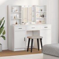 Berkfield Home 3 Piece Dressing Table Set White Engineered Wood