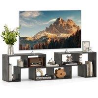 Costway 3 Pieces Adjustable TV Console Stand Modern Entertainment Center in Grey