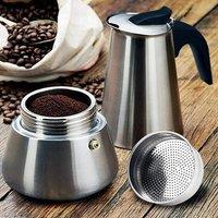 Havendro Stovetop Espresso Maker Stainless Steel Moka Pot Percolator in Silver